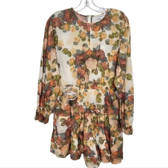 SOMETHING NAVY Printed Rose Ruffle Romper - Picture 11 of 11